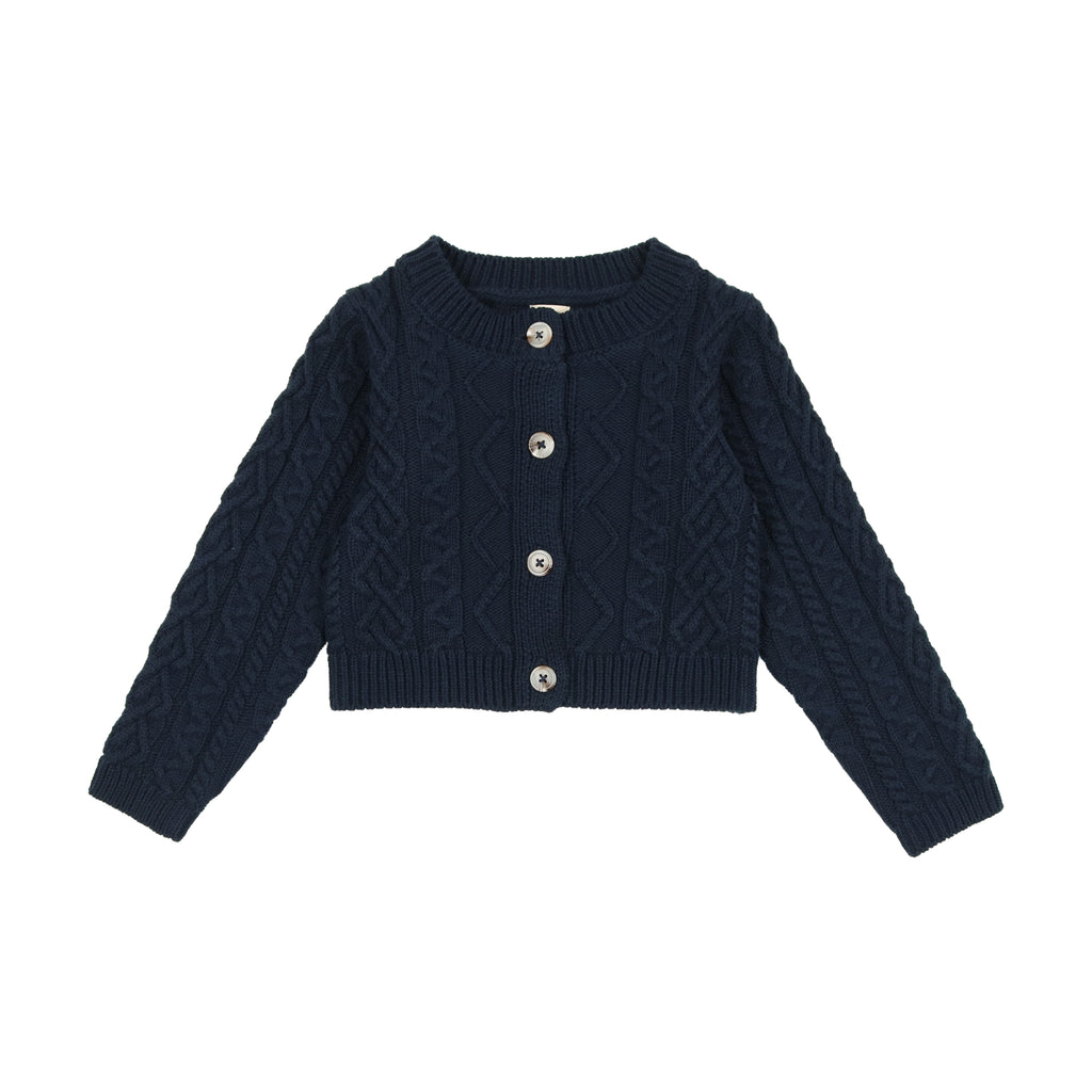 Lorin Ruffled Cable Knit Button Down Cardigan & Ayla Pleated Mini