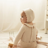 Knit Collar Ruffle Bonnet