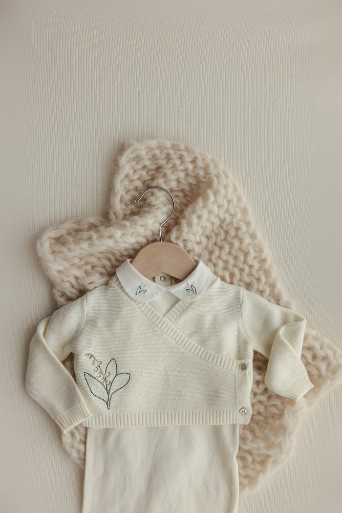 Knit Wrap Sleeveless Footie Set