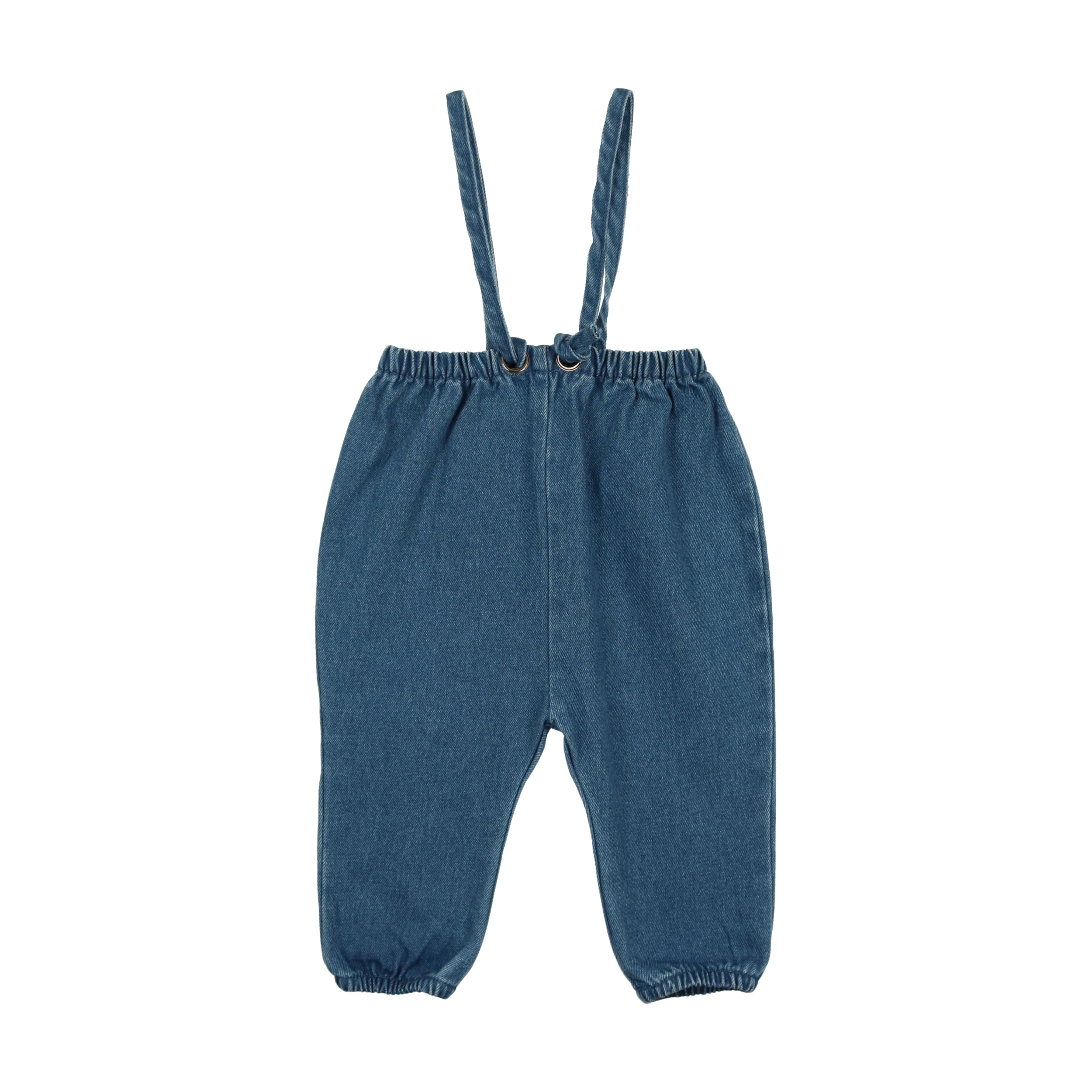 Denim Bow Suspender Romper