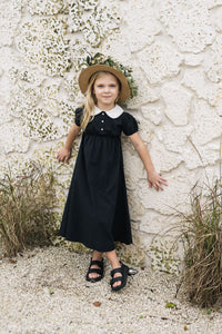 SWISS DOT MAXI DRESS SHORT SLEEVE