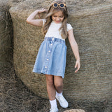 STONEWASH SHORT BUTTON DOWN SKIRT