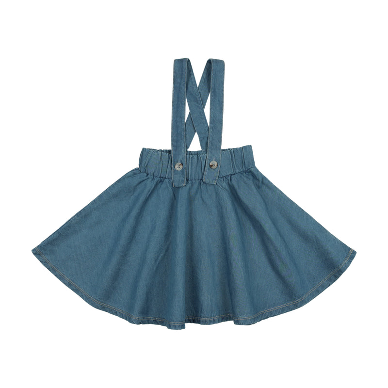 DENIM TENCEL SUSPENDER SKIRT