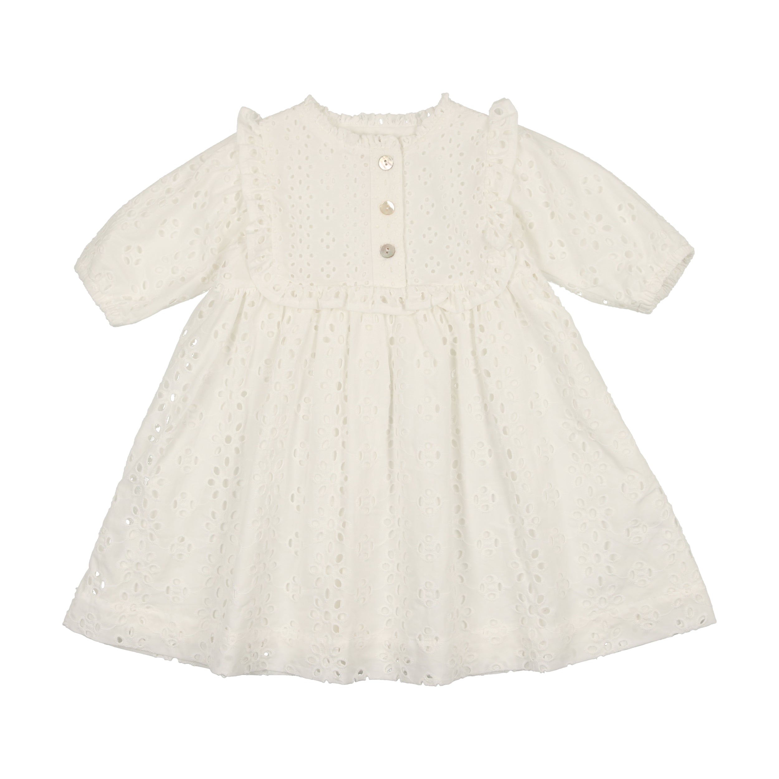 Quarter Sleeve White Lace Dress for Girls