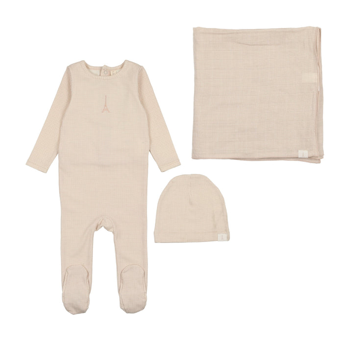 Gingham Print Layette Set