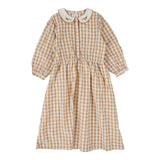 Gingham Dress Three Quarter Sleeve