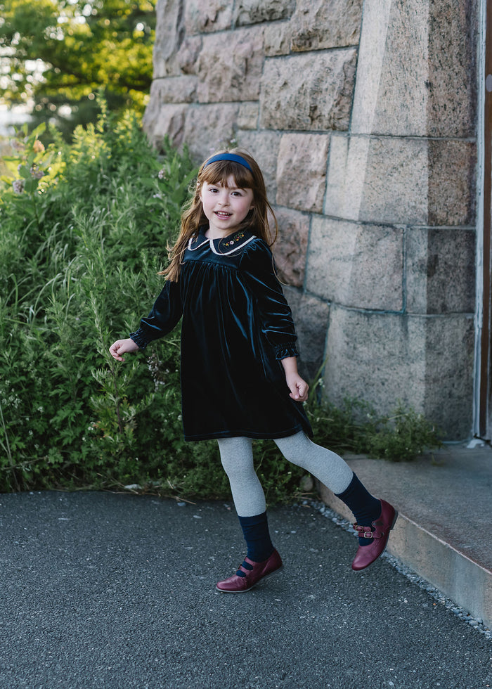 Velour Collar Dress