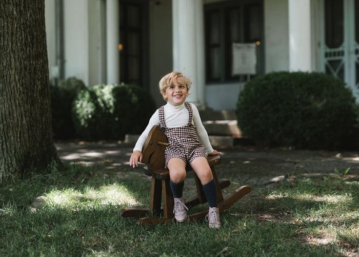 Plaid Suspender Shorts