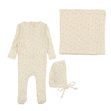 Printed Pointelle Wrap Layette Set