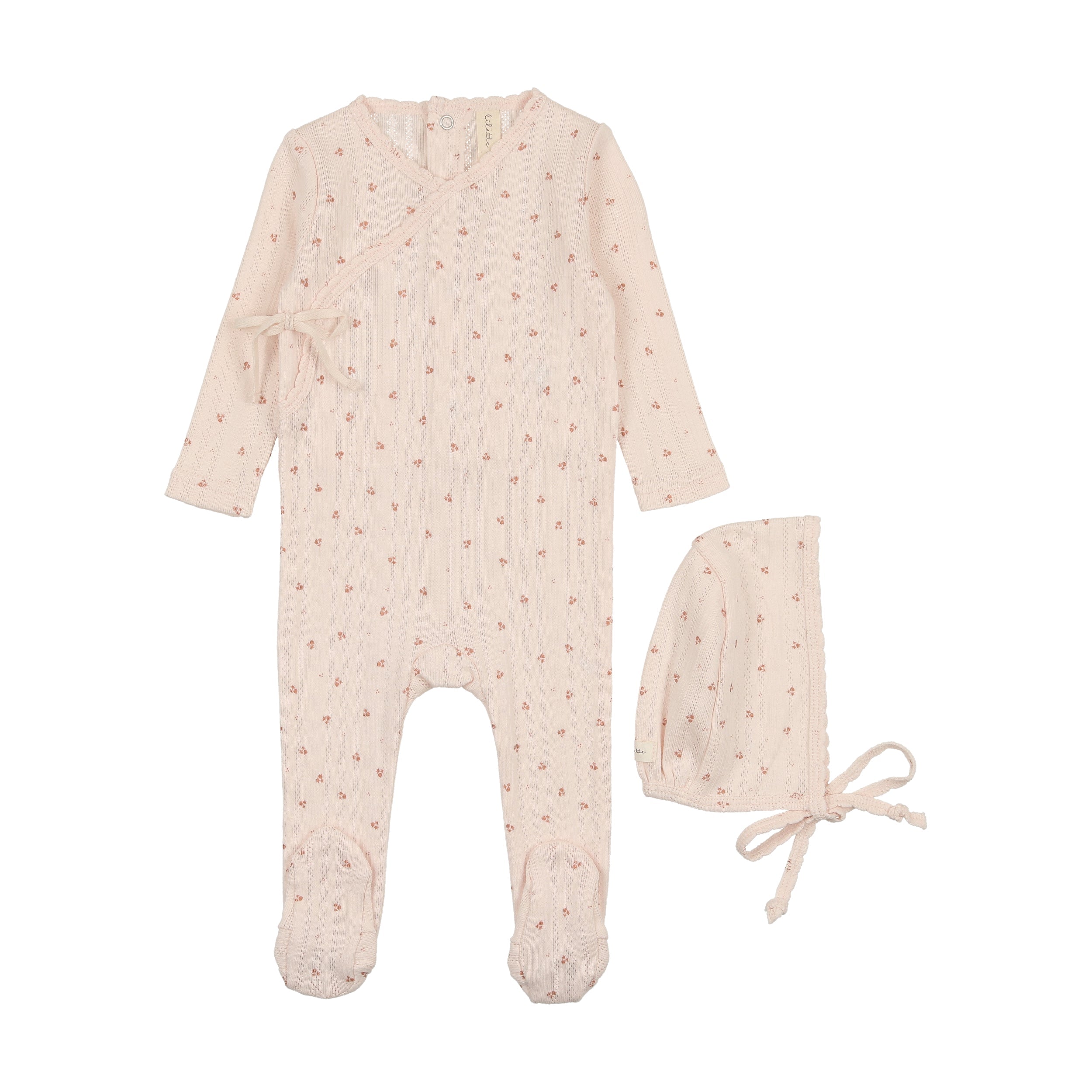 Printed Pointelle Wrap Footie Set