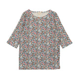 THREE QUARTER SLEEVE FLORAL TEE