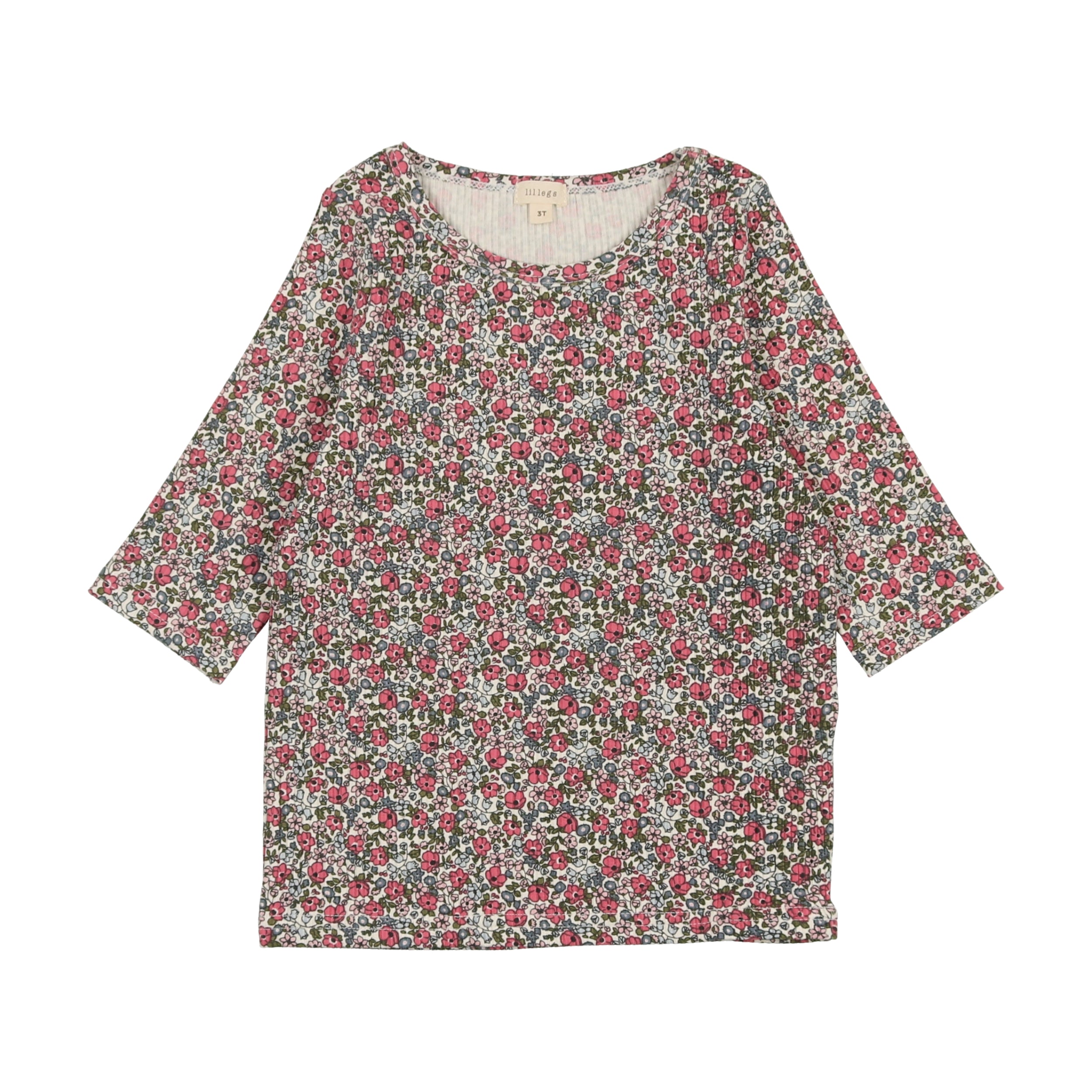 THREE QUARTER SLEEVE FLORAL TEE