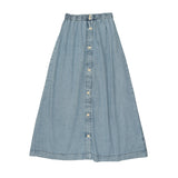 STONEWASH LONG BUTTON DOWN SKIRT