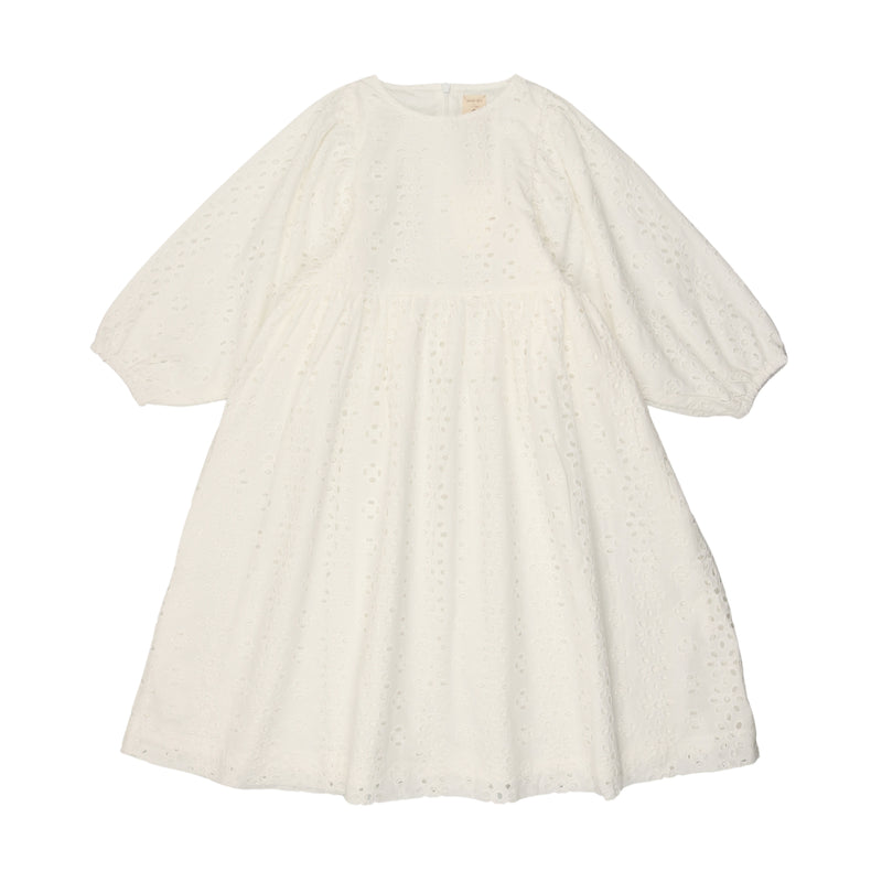 EYELET DRESS THREE QUARTER SLEEVE