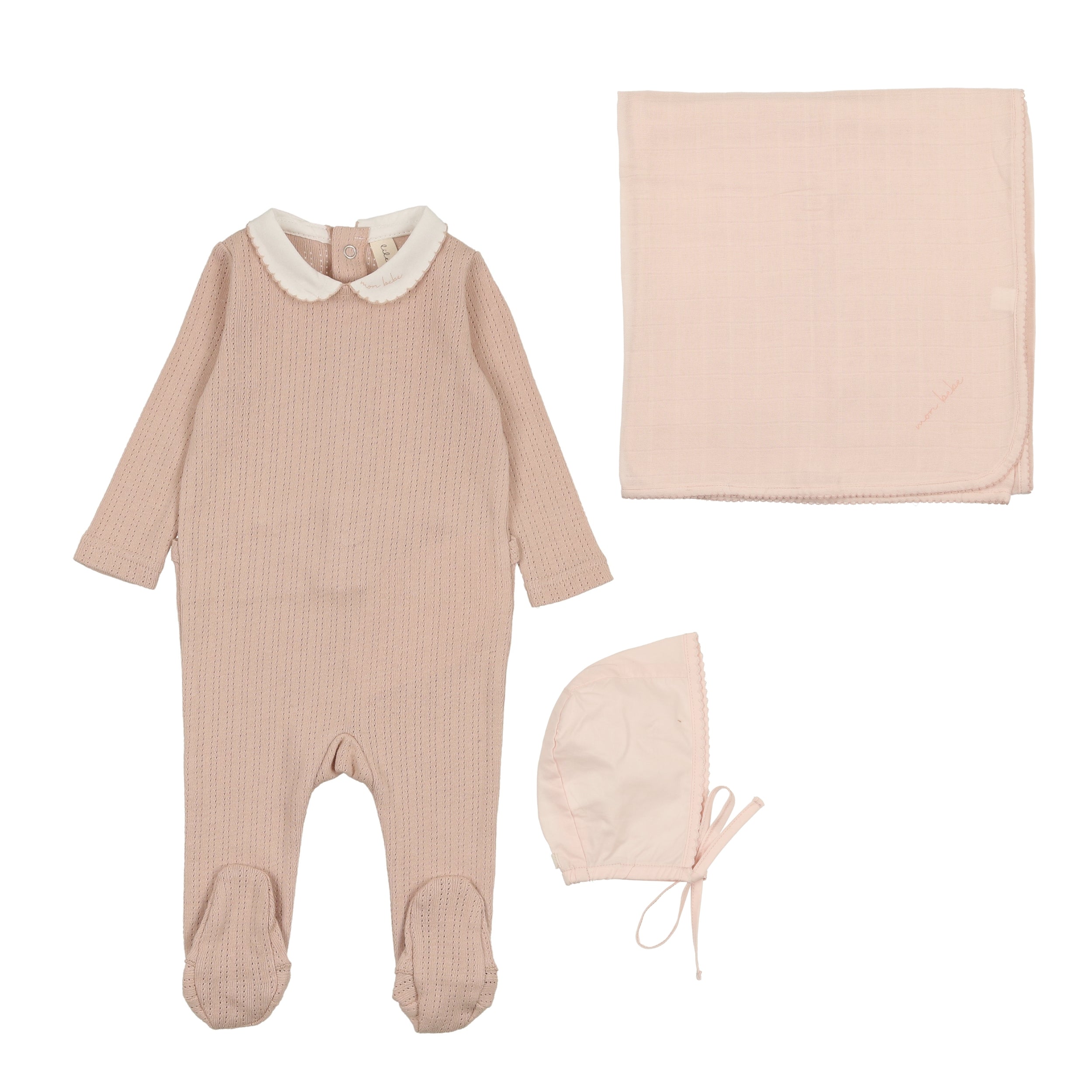 Edged Collar Layette Set