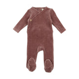 Velour Button Wrap Footie