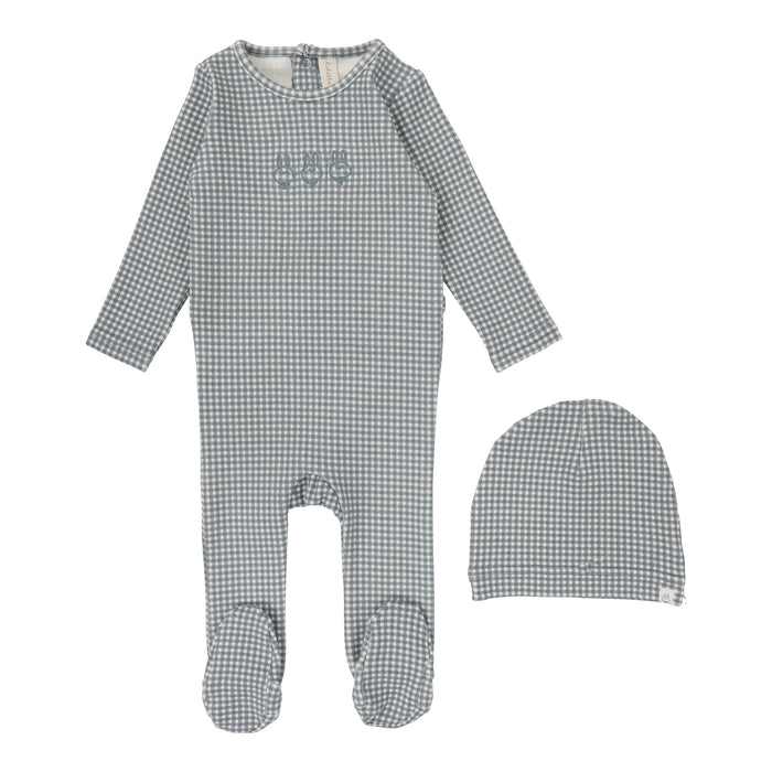 Gingham Bunny Footie Set