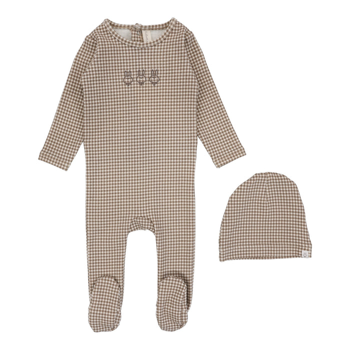 Gingham Bunny Footie Set