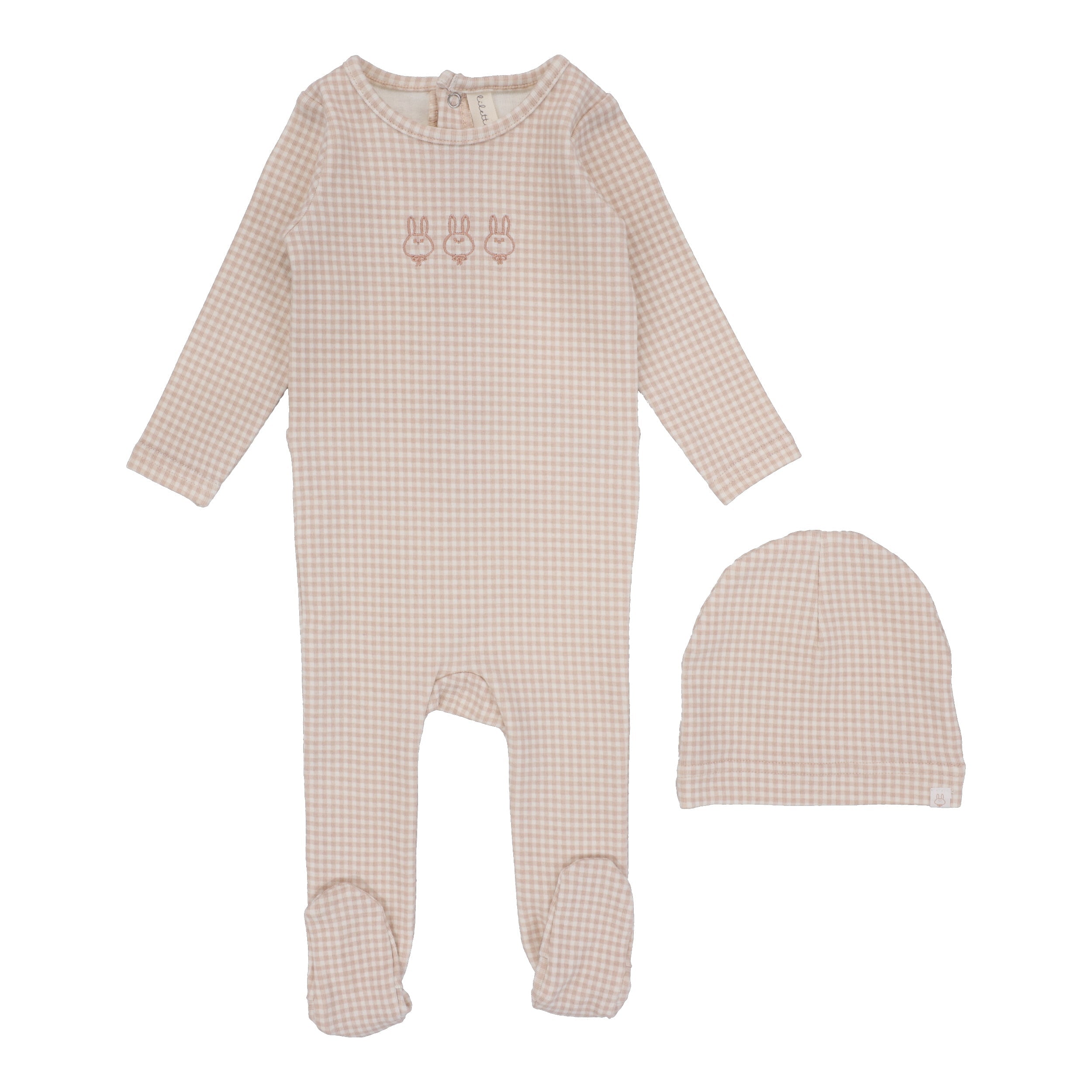 Gingham Bunny Footie Set