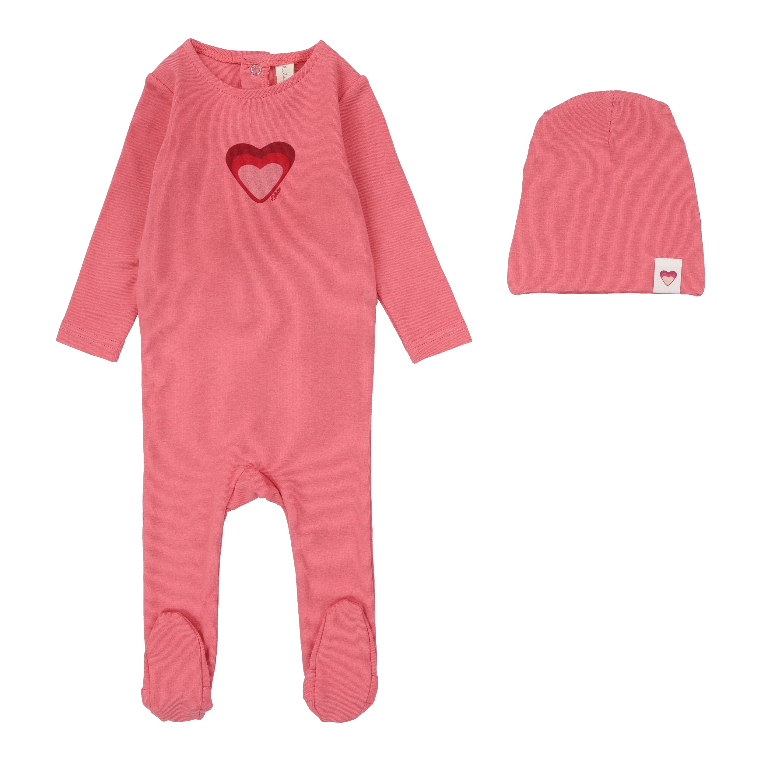 Big Graphic Heart Footie Set