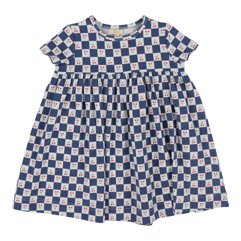 Checked Tulip Dress Short Sleeve