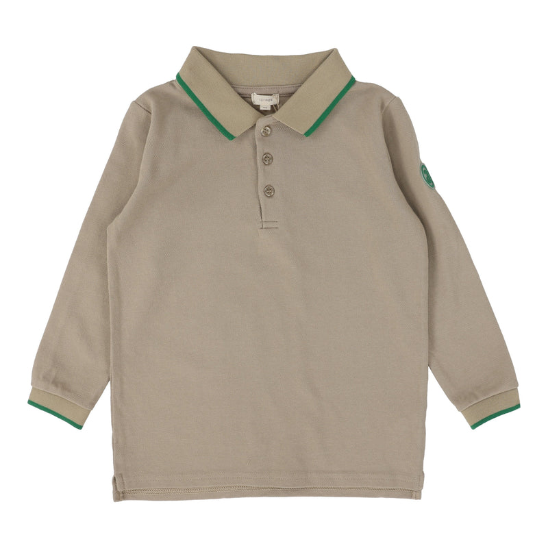 Taupe polo long sleeve