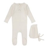 Striped Pointelle Footie Set